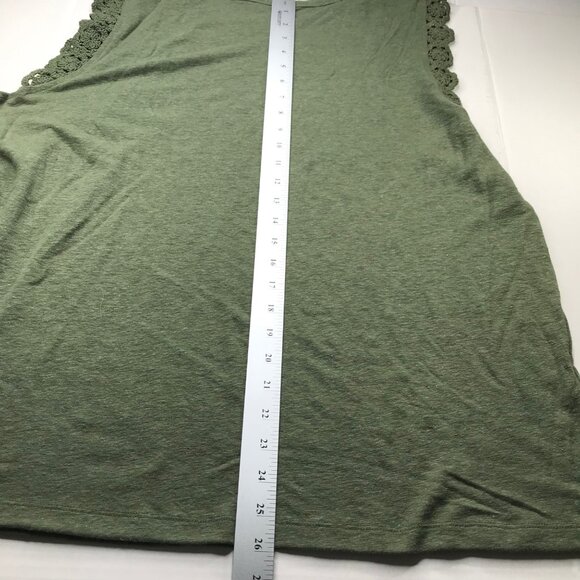 Time and Tru Women's Size 3XL 22 Crochet Trim Tank Top Green New With Tags - Picture 13 of 14